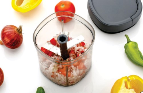 Manual Handy Chopper Vegetable Cutter - 500ml Pull Cord Stainless Steel Blades, Onion Garlic Fruit Chopper No Electricity, Compact Kitchen Tool for Fast Mincing, BPA Free Plastic Bowl Easy Clean UAE 